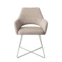 Jesper Home Yanai eetkamerstoel Biscuit Beach cross steel - thumbnail