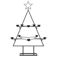 VidaXL Kerstdecoratie kerstboom 75 cm metaal zwart - thumbnail
