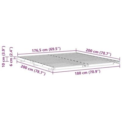 Bedframe Wit 180 x 200 cm Massief grenenhout