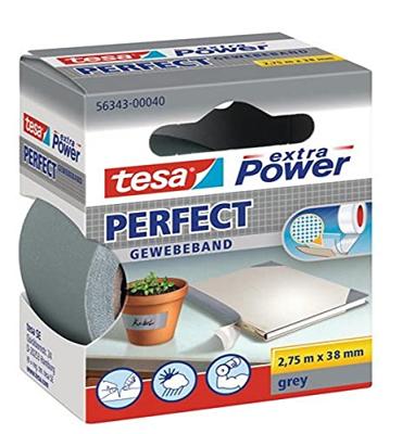 tesa PERFECT 56343-00040-03 Textieltape tesa extra Power Grijs (l x b) 2.75 m x 38 mm 1 stuk(s) tesa PERFECT 56343-00040-03 Textieltape tesa extra Power Grijs (l x b) 2.75 m x 38 mm 1 stuk(s)