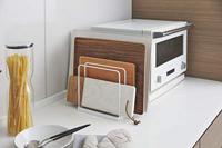 Yamazaki 5052 TOWER tablethouder, wit, staal, minimalistisch design, 19,5 x 16 x 19,5 cm (LxBxH) - thumbnail