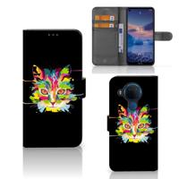 Nokia 5.4 Leuk Hoesje Cat Color - thumbnail