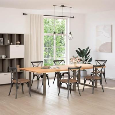 Eettafelpoten 3 st U-vormig 100x(72-73) cm staal naturel