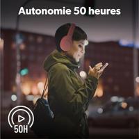 T'NB Opvouwbare draadloze hoofdtelefoon met passieve ruisonderdrukking, met bluetooth-verbinding, stereogeluid met geïntegreerde microfoon, batterijduur tot 30 uur, roze - thumbnail