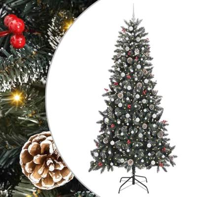 Kunstkerstboom met 300 LED Groen 240 cm PVC en Plastic en Staal