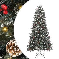Kunstkerstboom met 300 LED Groen 240 cm PVC en Plastic en Staal - thumbnail
