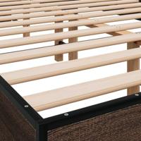 Bedframe bewerkt hout metaal bruin eikenkleur 140x190 cm - thumbnail