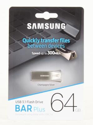 Samsung BAR Plus USB Stick 64GB USB-sticks Zilver - thumbnail