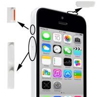 3 in 1 (Mute knop + / uit-knop + volumeknop) voor iPhone 5C wit - thumbnail