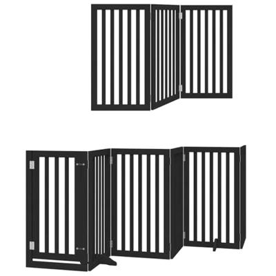 vidaXL Hondenhek inklapbaar 15 panelen 750 cm populierenhout zwart, hondenhekje, veiligheidshekje, honden hek, veiligheidshek, babyhekje