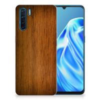 OPPO A91 | Bumper Hoesje | Donker Hout - thumbnail