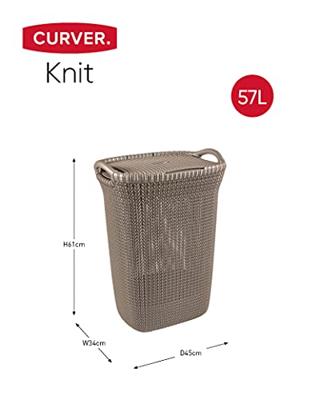 Curver Knit Wasmand met deksel - 57 l - set van 2 - Bruin