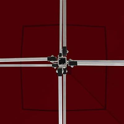 Partytent inklapbaar met wanden 3x3 m aluminium wijnrood