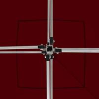 Partytent inklapbaar met wanden 3x3 m aluminium wijnrood - thumbnail