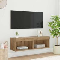TV-wandkast Panama Artisan Eiken 100 x 30 x 30 cm Bewerkt hout - thumbnail