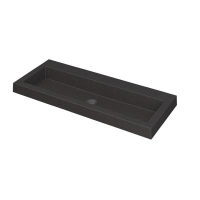 INK Dock Wastafel Quartz Zonder Kraangat - 1000x400x60 mm - Quartz Zwart