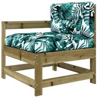 Tuinstoel met kussens geïmpregneerd grenenhout - thumbnail