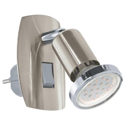 Eglo StopcontactspotMini 4 met schakelaar nikkel mat - 92924