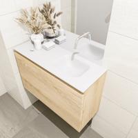 MONDIAZ OLAN 80cm toiletmeubel washed_oak. LEX wastafel talc rechts geen kraangat - thumbnail