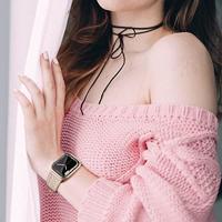 Leren bandje met diamant patroon - Donkergroen - Geschikt voor Apple Watch 38mm / 40mm / 41mm / 42mm - thumbnail