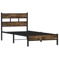 Bedframe met hoofdbord zonder matras sonoma eiken 75x190 cm - thumbnail