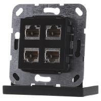 Computeraansluiting 4-voudig RJ45 CAT 6A mat zwart GIRA 569810 - thumbnail