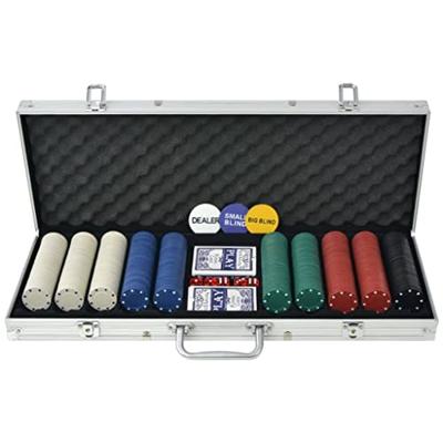 VidaXL Pokerset met 500 chips aluminium VidaXL Pokerset met 500 chips aluminium