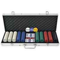 VidaXL Pokerset met 500 chips aluminium - thumbnail