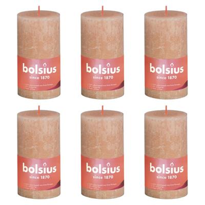 Bolsius rustiek stompkaars 130/68 misty pink a4