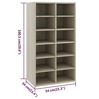 Schoenenrek 54x34x100,5 cm bewerkt hout sonoma eikenkleurig