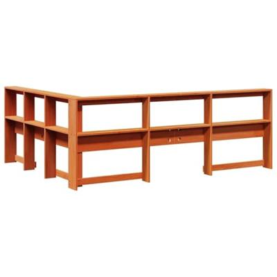 Boekenkast Hoofdeinde L-vormig 135 cm grenenhout wasbruin Boekenkast Hoofdeinde L-vormig 135 cm grenenhout wasbruin