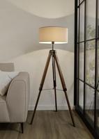 Eglo Landelijke vloerlampLantada 106cm Tripod hout met taupe - 44115 - thumbnail