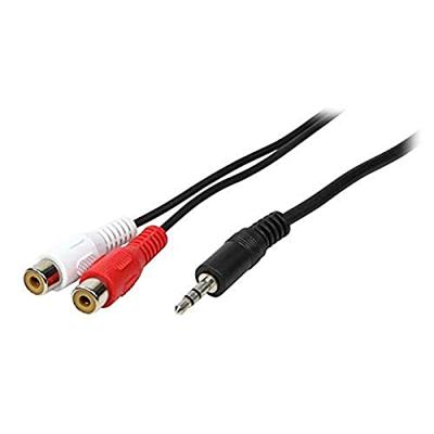 LogiLink CA1047 Cinch / Jackplug Audio Aansluitkabel [1x - 2x Cinch-koppeling] 0.20 m Zwart (mat)