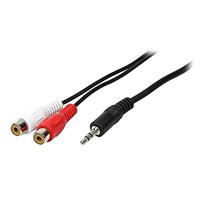 LogiLink CA1047 Cinch / Jackplug Audio Aansluitkabel [1x - 2x Cinch-koppeling] 0.20 m Zwart (mat) - thumbnail