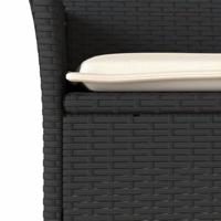 Tuinstoelen 2 st met kussens poly rattan zwart - thumbnail