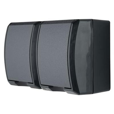 REV 0007091900 Stopcontact (opbouw) IP44 Antraciet