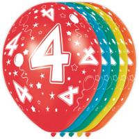 4 jaar ballonnen rondom bedrukt - thumbnail