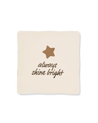 HEMA Tegel 10x10cm keramiek ster &apos;always shine bright&apos; beige