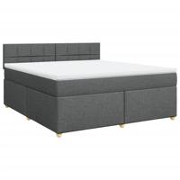 Boxspring met matras stof donkergrijs 180x200 cm - thumbnail