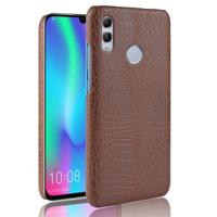 Schokbestendige krokodil textuur PC + PU Case voor Huawei P Smart (2019) (bruin) - thumbnail