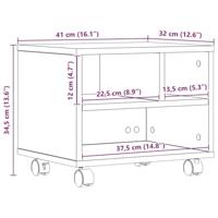 VidaXL Printerstand met opslag oudhout 41 x 32 x 33.5 cm bewerkt hout - thumbnail