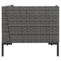 3-delige Loungeset halfrond poly rattan donkergrijs - thumbnail