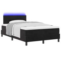 Boxspring bed met matras Zwart 120 x 190 cm Fluweel - thumbnail