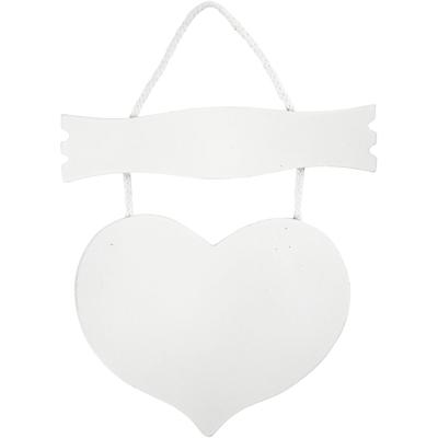 Creativ Company Hart met bord, afm 28x19 cm, dikte 5 mm, 1 stuk