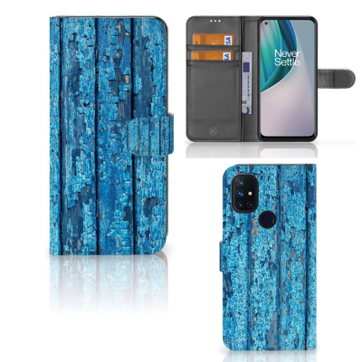 OnePlus Nord N10 | Book Style Case | Wood Blue OnePlus Nord N10 | Book Style Case | Wood Blue