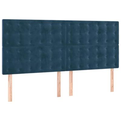 Boxspring met matras fluweel donkerblauw 160x200 cm