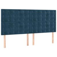 Boxspring met matras fluweel donkerblauw 160x200 cm - thumbnail