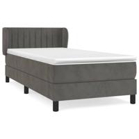 Boxspring met matras fluweel donkergrijs 100x200 cm - thumbnail