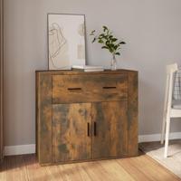 Dressoir 80x33x70 cm bewerkt hout gerookt eikenkleurig - thumbnail