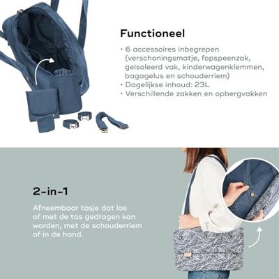 Babymoov Day to Day luiertas - Trendy en functioneel, Inhoud 23L, Veel vakken, Inclusief 6 accessoires, Palm Babymoov Day to Day luiertas - Trendy en functioneel, Inhoud 23L, Veel vakken, Inclusief 6 accessoires, Palm